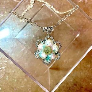 Unique Labradorite & Pearl Steampunk Fairycore Necklace